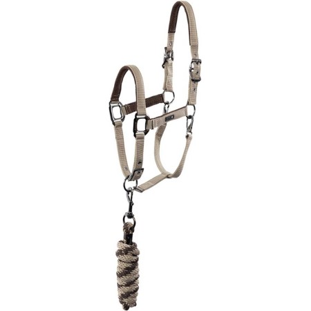 Cabezada Cuadra ANKY + Ramal ATH232001 Greige | Equestrian. Calvet Animals