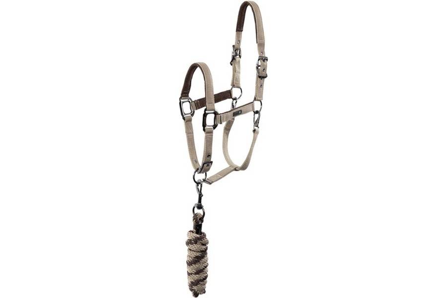 Cabezada Cuadra ANKY + Ramal ATH232001 Greige | Equestrian. Calvet Animals