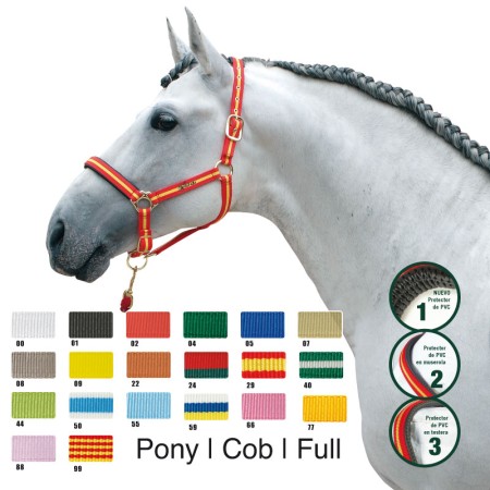 Cabezada Cuadra Doble NYlon/Pvc Bandera Cataluña | Equestrian. Calvet