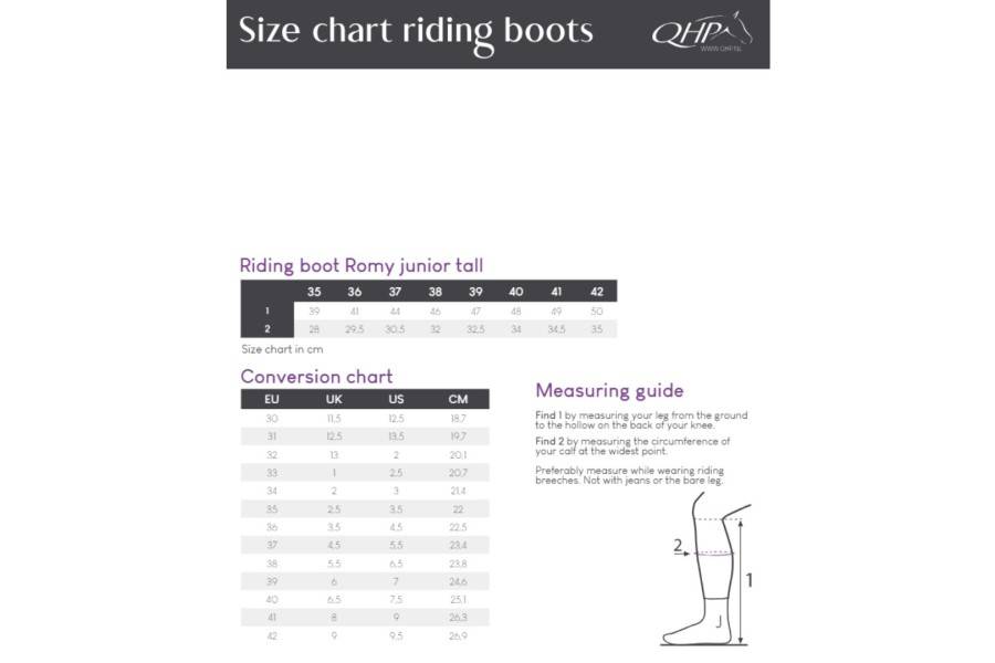 Bota QHP Romy Junior Altas Negra | Equestrian. Calvet Animals i Plantes.