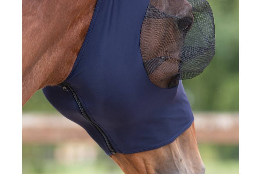 Máscara Con Orejas QHP Super Bug Azul Marino | Equestrian. Calvet Animals