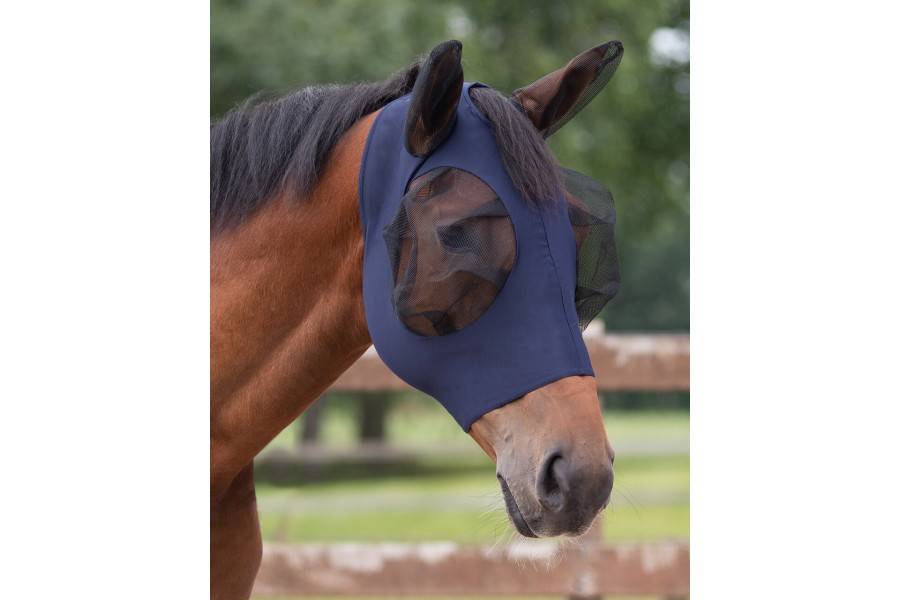 Máscara Con Orejas QHP Super Bug Azul Marino | Equestrian. Calvet Animals