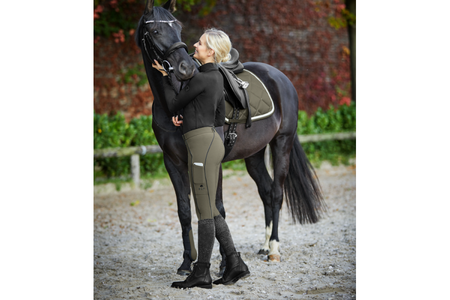 Pantalones Mujer ELT Fenja Culera Silicona Caqui | Equestrian. Calvet