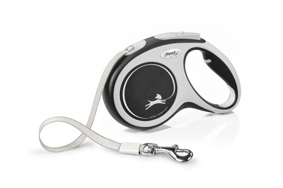 Flexi New Comfort Cinta Negro/Gris para perros | Calvet Animales y Plantas