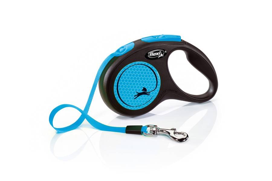 Flexi New Neón Cinta Negro/Azul para perros | Calvet Animales y Plantas