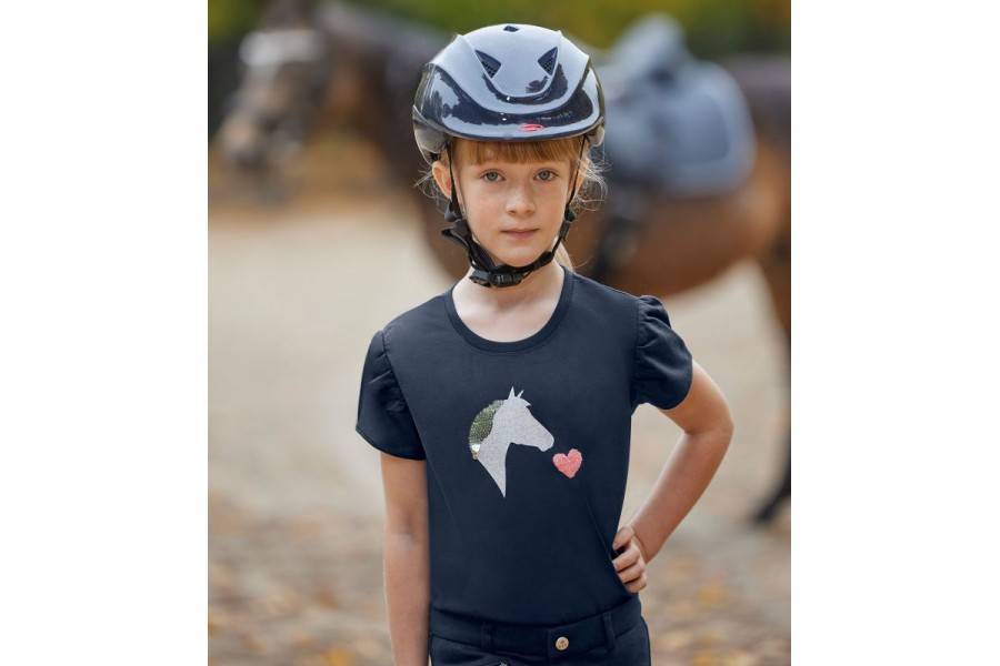 Camiseta Niño/a Manga Corta ELT Lily Azul Marino | Equestrian. Calvet