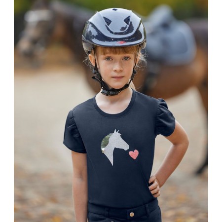 Camiseta Niño/a Manga Corta ELT Lily Azul Marino | Equestrian. Calvet