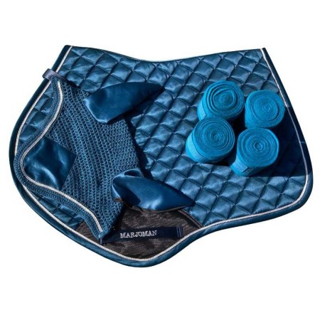 Conjunto Marjoman Salto Sudadero+Orejera+Vendas Azul Petróleo | Equestrian