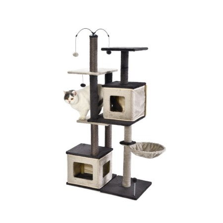 Rascador Wuapu 4X1 69X40X138 Cm Marró per gats | Calvet Animals i Plantes