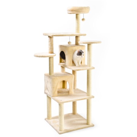 Rascador Wuapu 7X1 55X55X168 Cm Gris para gatos | Calvet Animales y Plantas