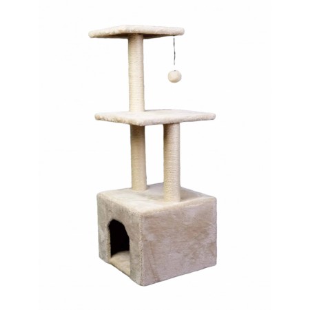 Rascador Wuapu Three 37X37X100 Cm Beige per gats | Calvet Animals i Plantes