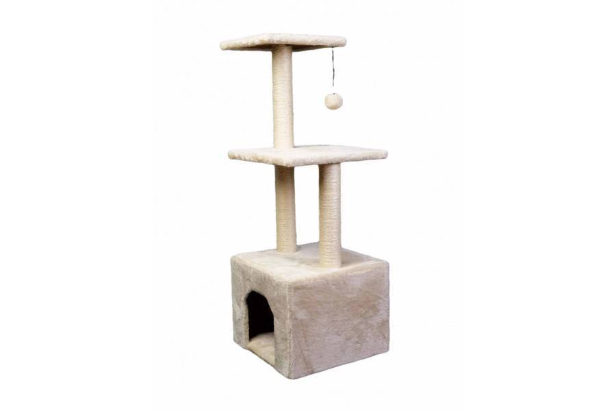 Rascador Wuapu Three 37X37X100 Cm Beige para gatos | Calvet Animales y Plantas