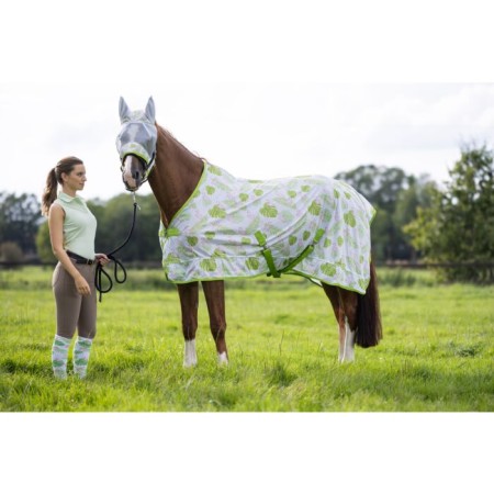 Máscara Con Orejas HKM Flamingo Verde/Rosa | Equestrian | Calvet Animales