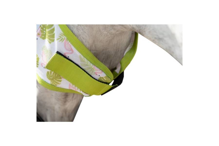 Máscara Con Orejas HKM Flamingo Verde/Rosa | Equestrian | Calvet Animales