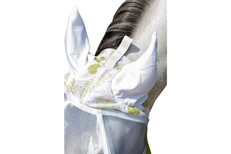 Máscara Con Orejas HKM Flamingo Verde/Rosa | Equestrian | Calvet Animales