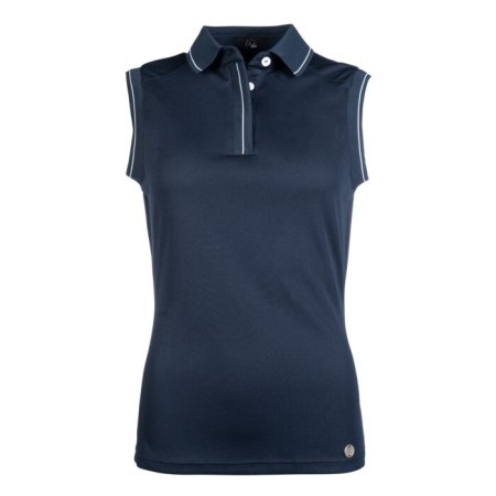Polo Mujer Manga Corta HKM Catherine Azul Oscuro | Equestrian | Calvet