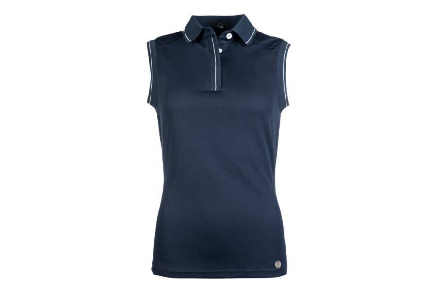 Polo Mujer Manga Corta HKM Catherine Azul Oscuro | Equestrian | Calvet