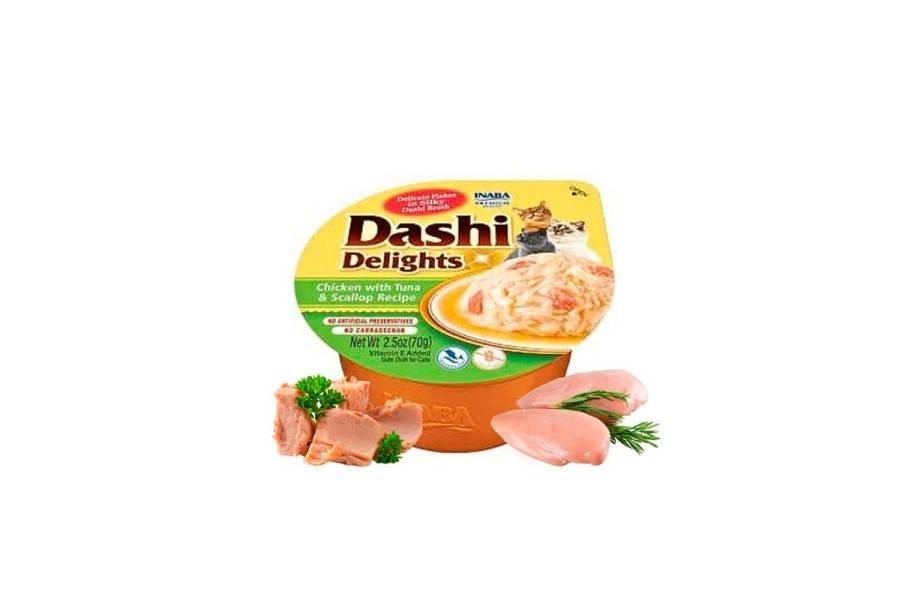 Dashi Delight Pollo/Atún/Vieira 70 Gr | Calvet Animales y