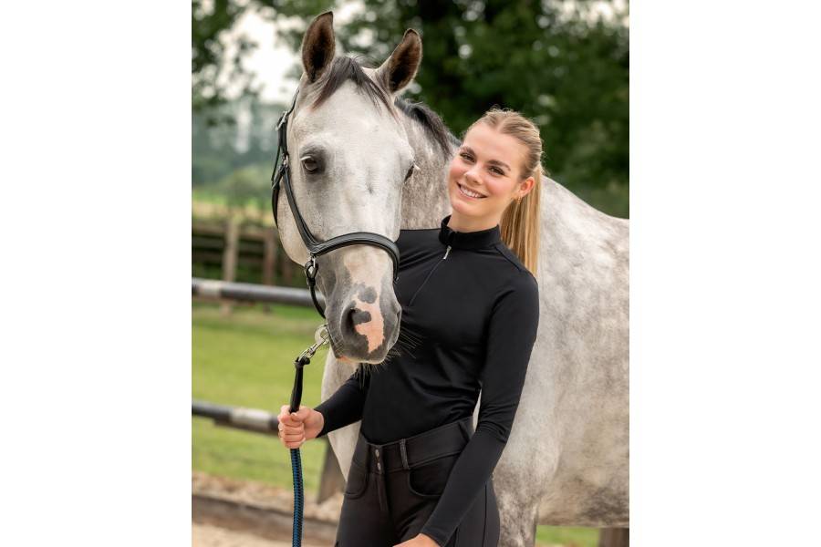 Cabezada Cuadra Cuero QHP Salerno Negra | Calvet Animales y
