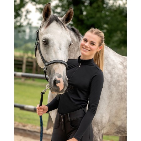 Cabezada Cuadra Cuero QHP Salerno Negra | Calvet Animales y