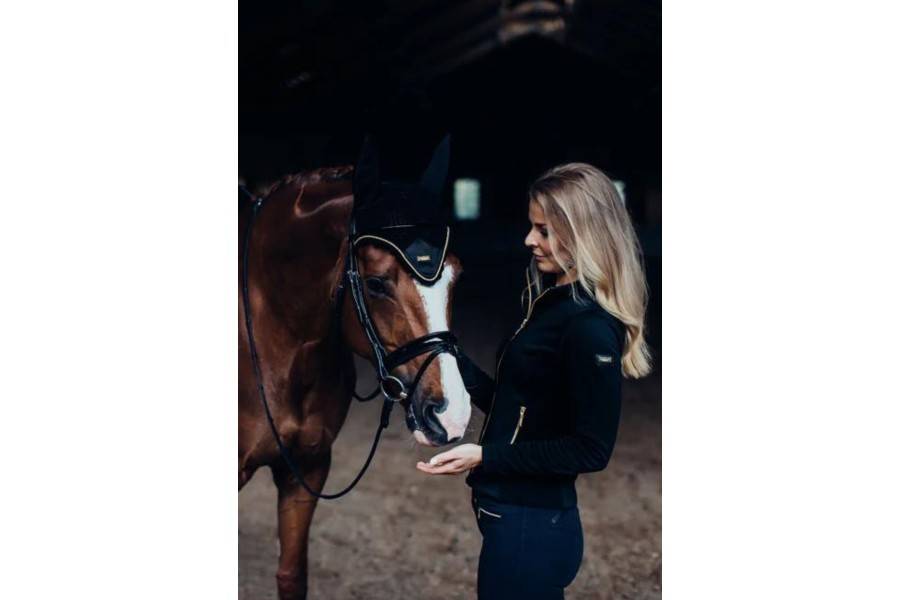 Orejeras Equestrian Stockholm Negra/Oro | Calvet Animales y