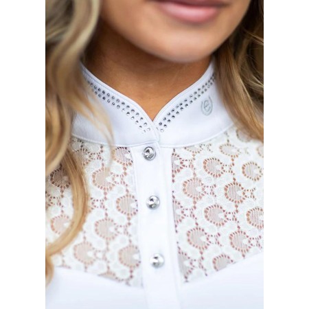 Polo Dona Màniga Curta Equestrian Stockholm Crystal Champion Blanc | Calvet Animals