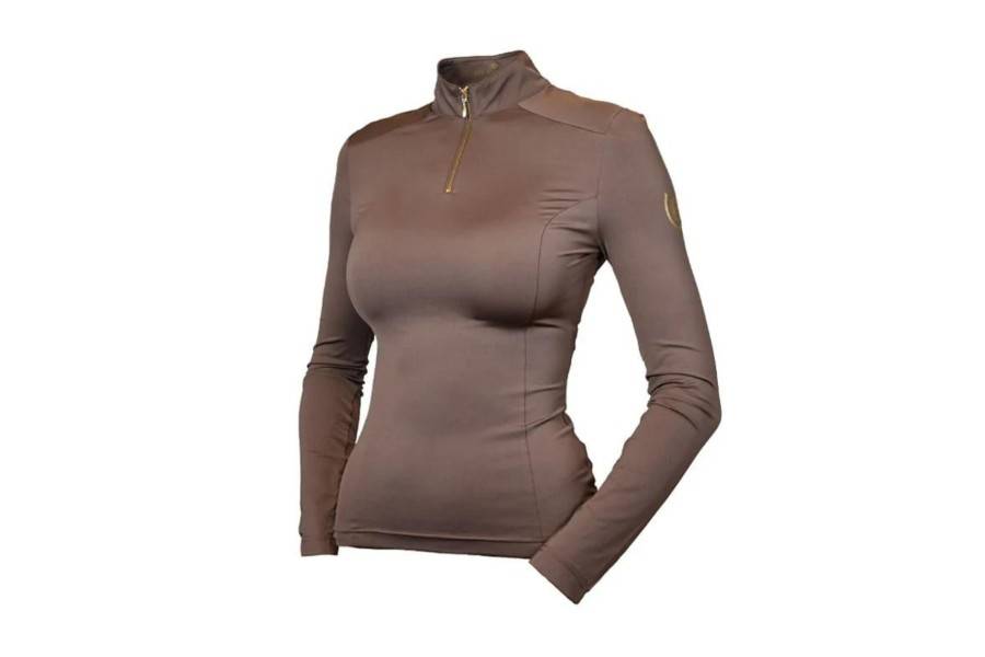 Samarreta Dona Màniga Llarga Equestrian Stockholm UV Protection Champagne | Calvet