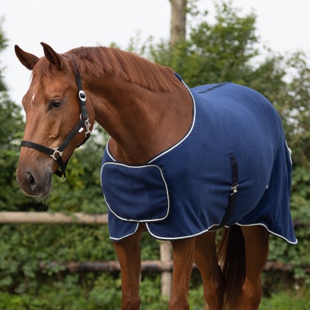  Polar | Manta Caballo Polar QHP Ornament Azul Marino/Plata |